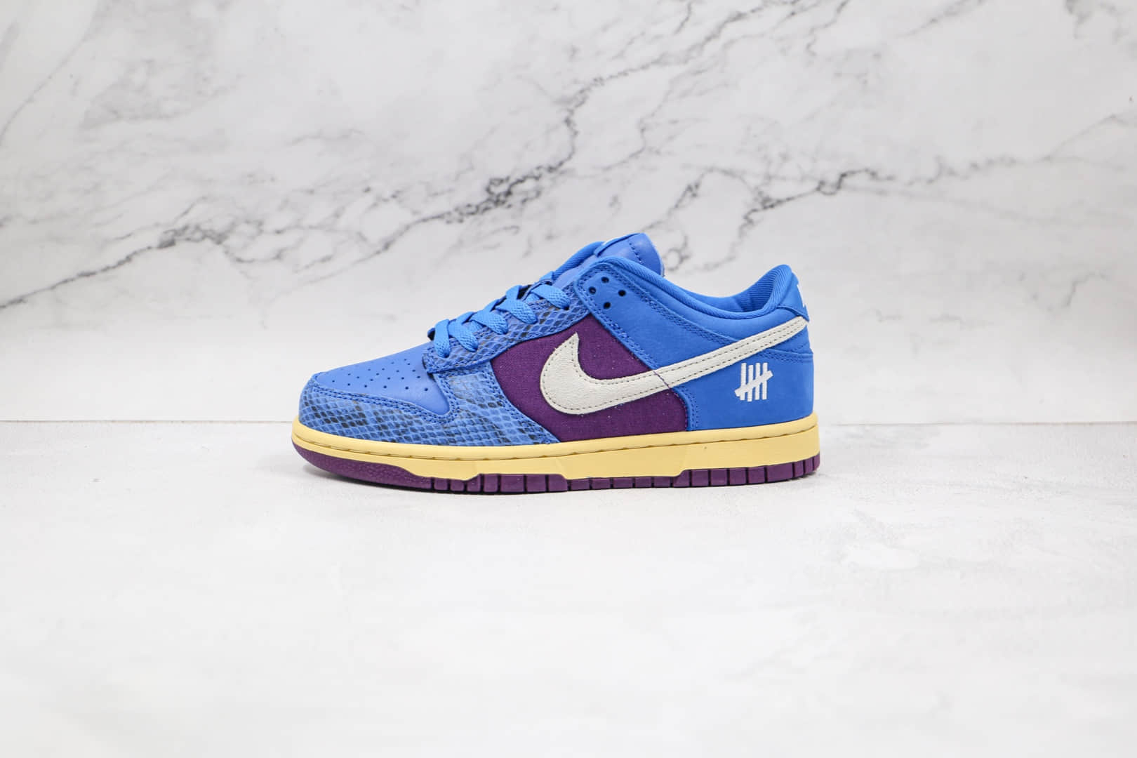 耐克UNDEFEATED x Nike SB Dunk Low纯原版本联名SB Dunk板鞋蓝紫蛇纹原厂头层皮料 (ID:66406) - 图片1