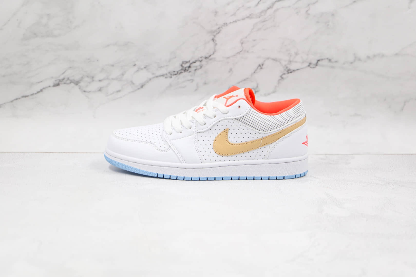 乔丹Air Jordan 1 Low纯原版本低帮AJ1白粉芝麻板鞋原楦头纸板打造 (ID:66589) - 图片1