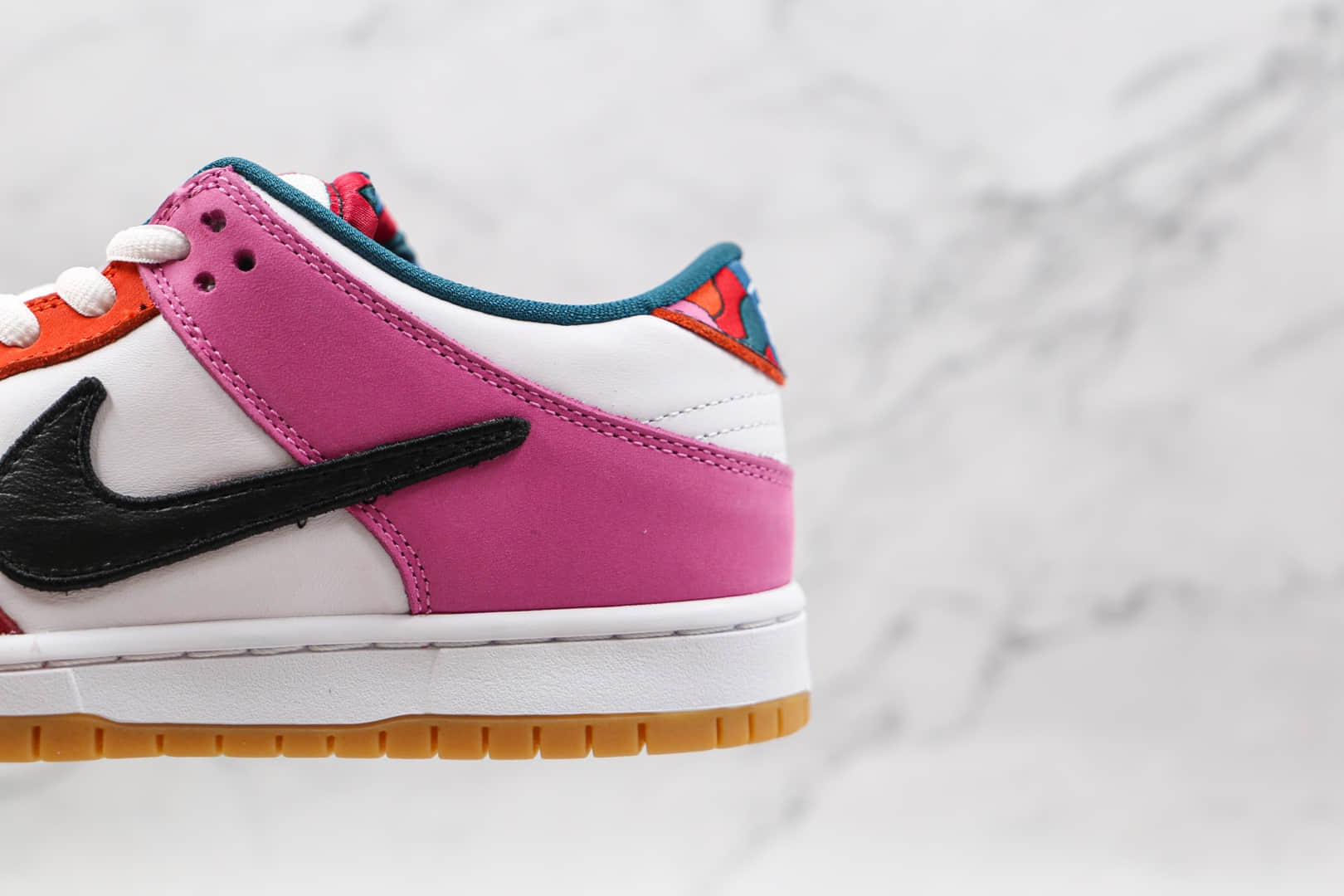 耐克Nike SB Dunk Low Multi-Color 2021 x Parra联名款纯原版本低帮SB DUNK红蓝鸳鸯不规则板鞋内置气垫 货号:DH7695-100