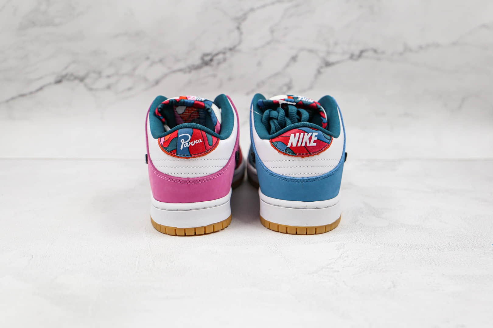耐克Nike SB Dunk Low Multi-Color 2021 x Parra联名款纯原版本低帮SB DUNK红蓝鸳鸯不规则板鞋内置气垫 货号:DH7695-100