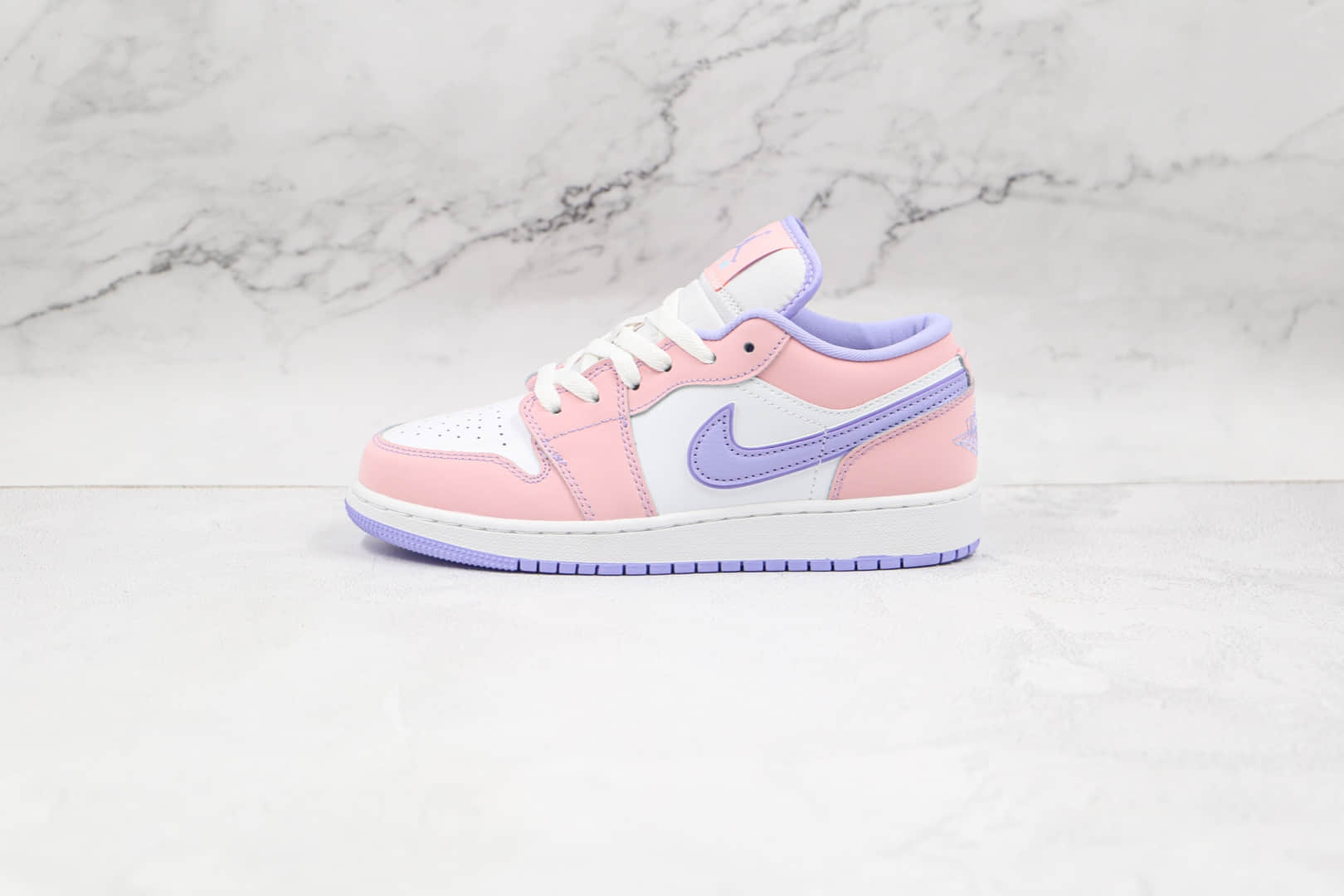 乔丹Air Jordan 1 Low纯原版本低帮AJ1白粉紫板鞋原楦头纸板打造原盒原标 (ID:66775) - 图片1