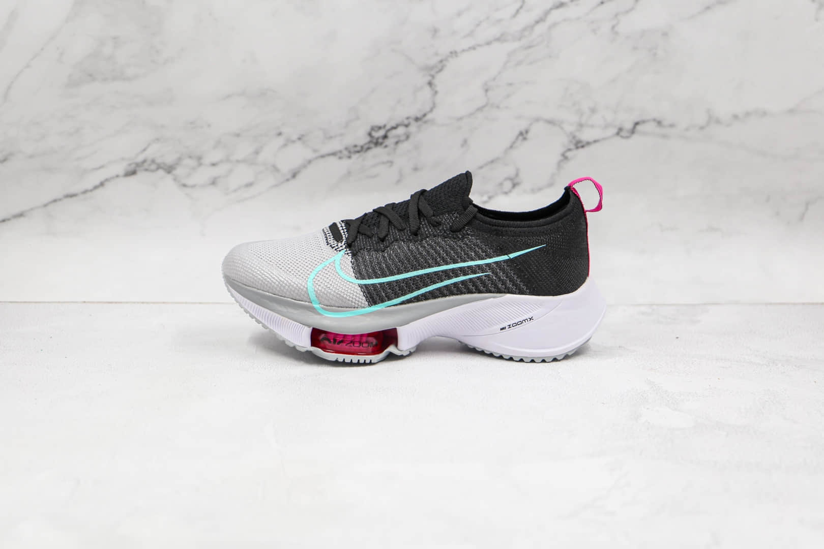 耐克Nike Air Zoom Alphafly NEXT%纯原版本马拉松白黑色网面老爹鞋内置气垫碳板 (ID:66896) - 图片1