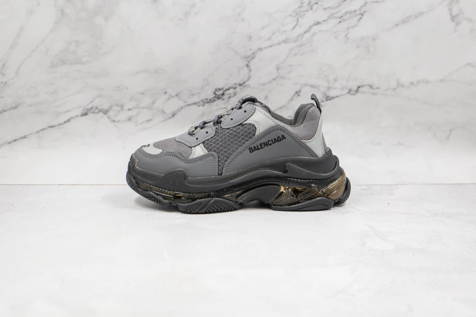 巴黎世家Balenciaga Triple S纯原版本气垫黑色一代老爹鞋原盒原标原原厂组合大底 (ID:66904) - 图片1