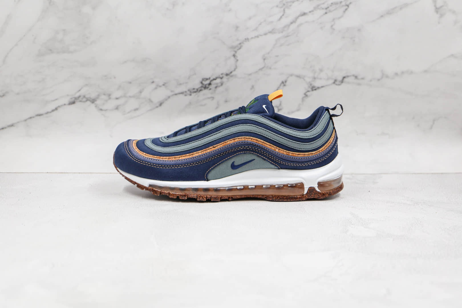 耐克Nike Air Max 97 Cork纯原版本子弹头Max97软木蓝色气垫鞋原楦头纸板打造 货号:DC3986-300