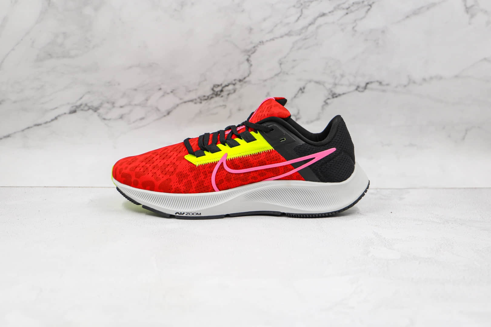 耐克Nike Air Zoom Pegasus 38纯原版本登月38代红黑色豹纹慢跑鞋原楦头纸板打造 (ID:67008) - 图片1