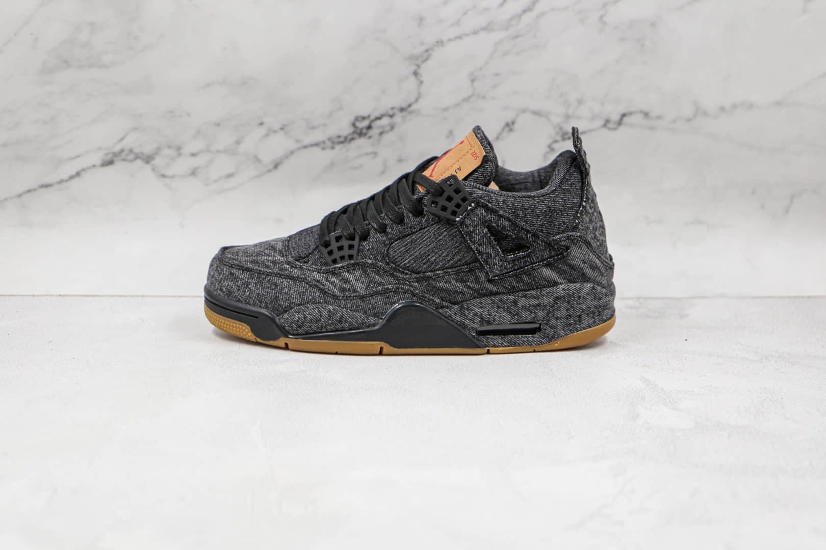 乔丹Air Jordan 4 x Levi’s李维斯联名款公司级版本AJ4牛仔黑丹宁帆布篮球鞋原盒原标 货号:AO2571-001
