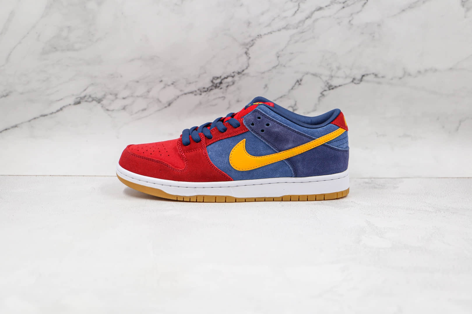 耐克Nike SB Dunk Low Barcelona纯原版本低帮SB DUNK麂皮巴塞罗那红蓝鸳鸯板鞋原楦头纸板打造 货号:DJ0606-400