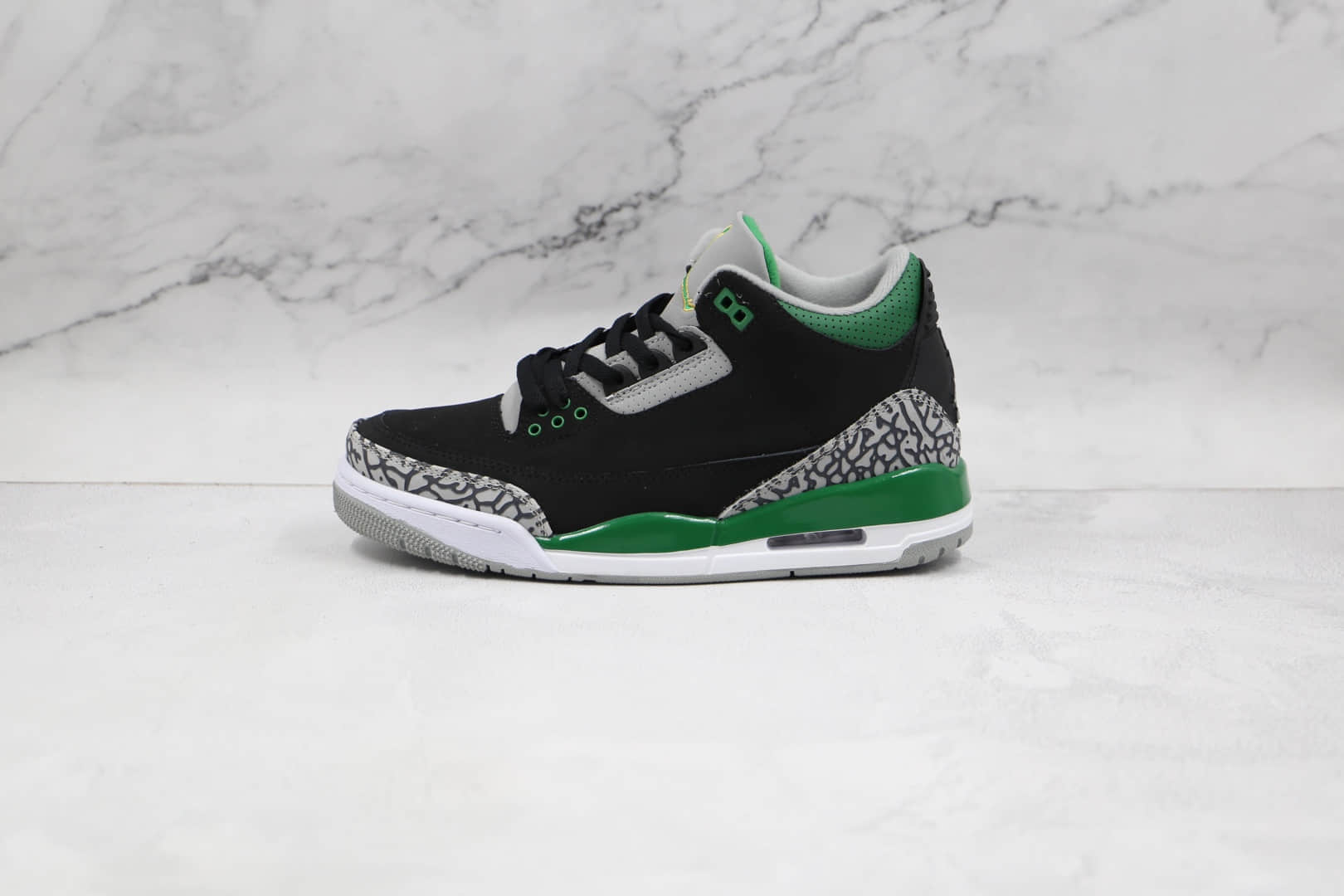 乔丹Air Jordan 3 Pine Green纯原版本复刻AJ3爆裂纹黑绿篮球鞋原档案数据开发 (ID:67170) - 图片1