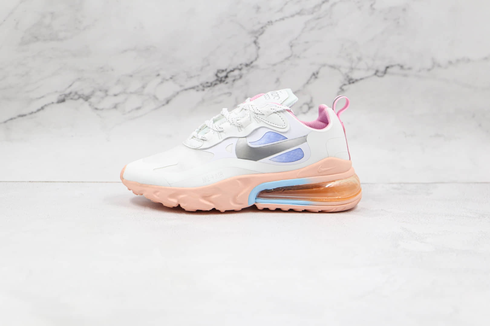耐克Nike React Air Max 270V2纯原版本半掌气垫白黄色Max270气垫鞋原鞋开模一比一打造 (ID:67240) - 图片1