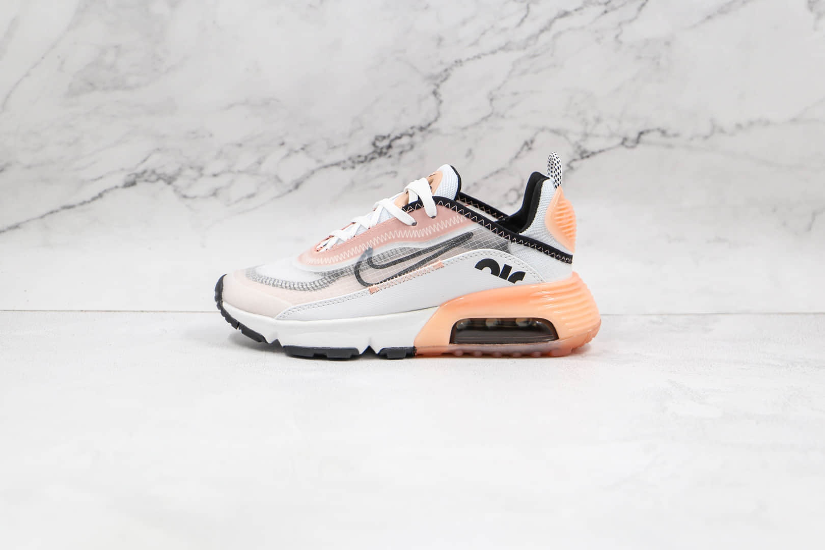耐克Nike Air Max 2090纯原版本樱花粉网面Max2090太空大气垫鞋原档案数据开发 货号:CV8727-100