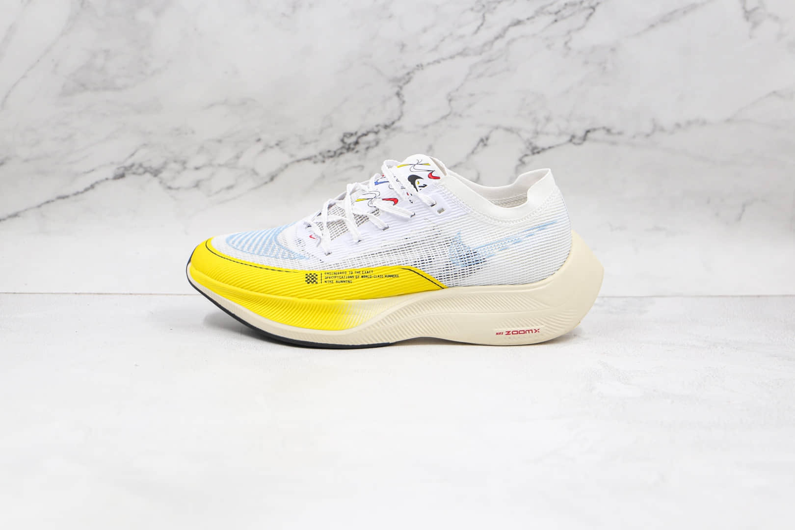 耐克Nike Air Zoom Alphafly NEXT%纯原版本马拉松白黄色Zoom蝉翼网纱透气慢跑鞋原盒原标 (ID:67361) - 图片1
