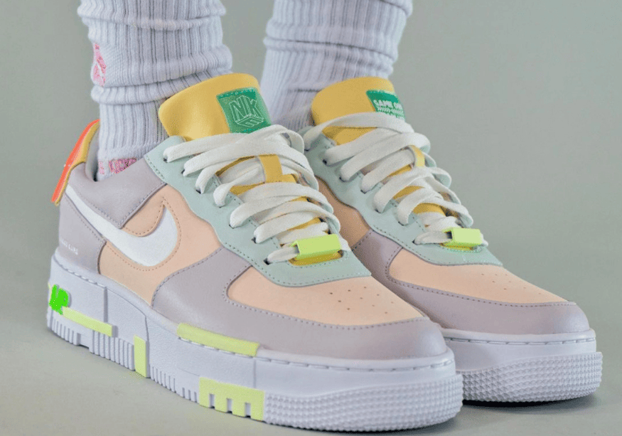 夜光细节针不戳!马卡龙LPL x Nike AF1 Pixel上脚图释出! 货号:DO2330-511