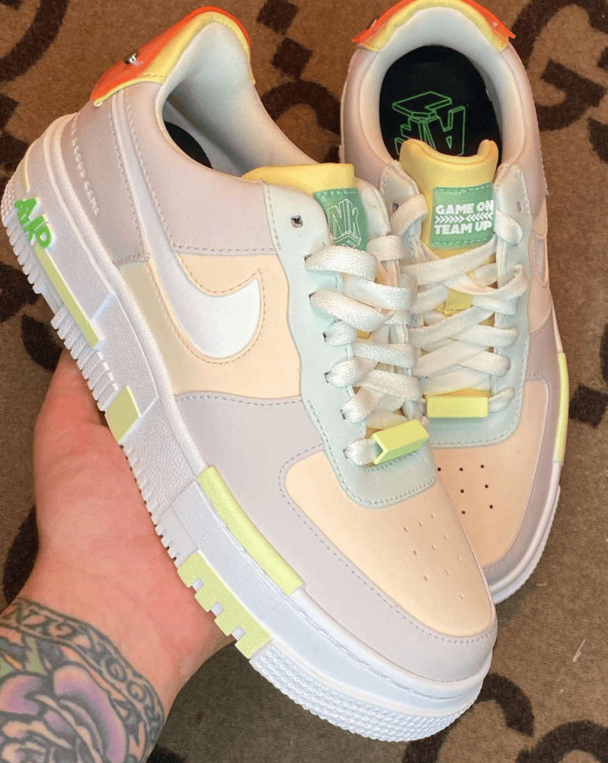 夜光细节针不戳!马卡龙LPL x Nike AF1 Pixel上脚图释出! 货号:DO2330-511