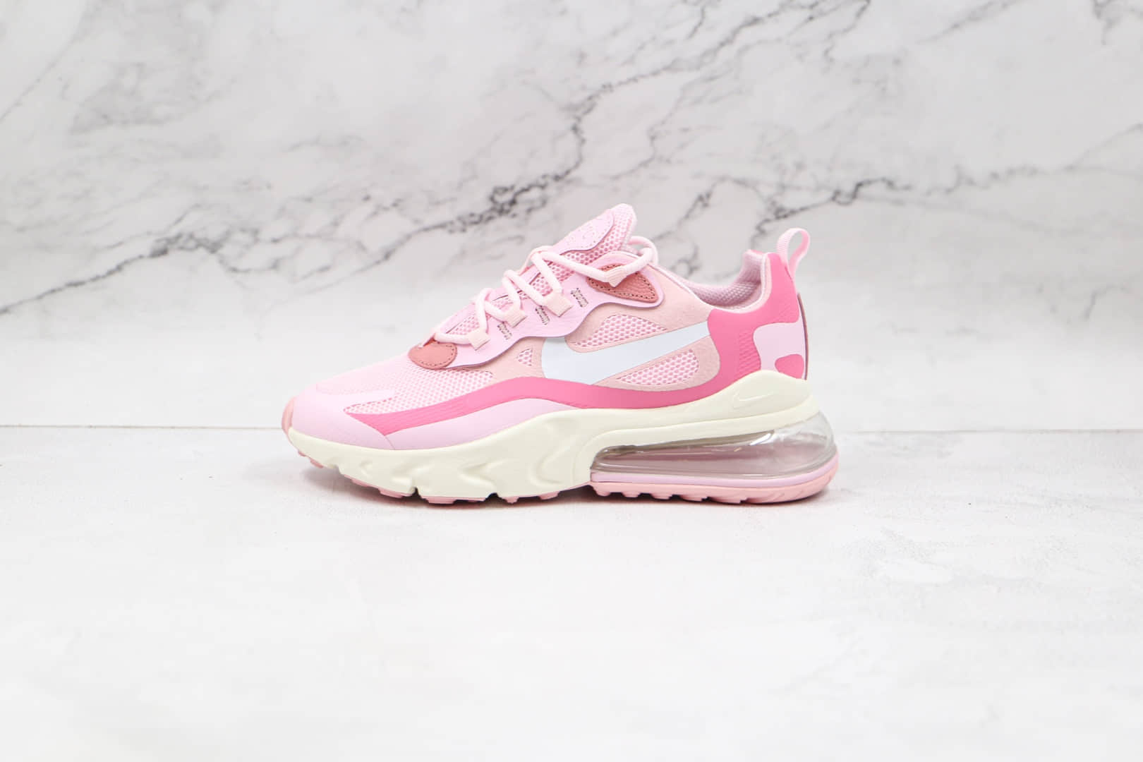 耐克Nike Air Max 270 React纯原版本半掌气垫粉色Max270气垫鞋原档案数据开发 (ID:67598) - 图片1