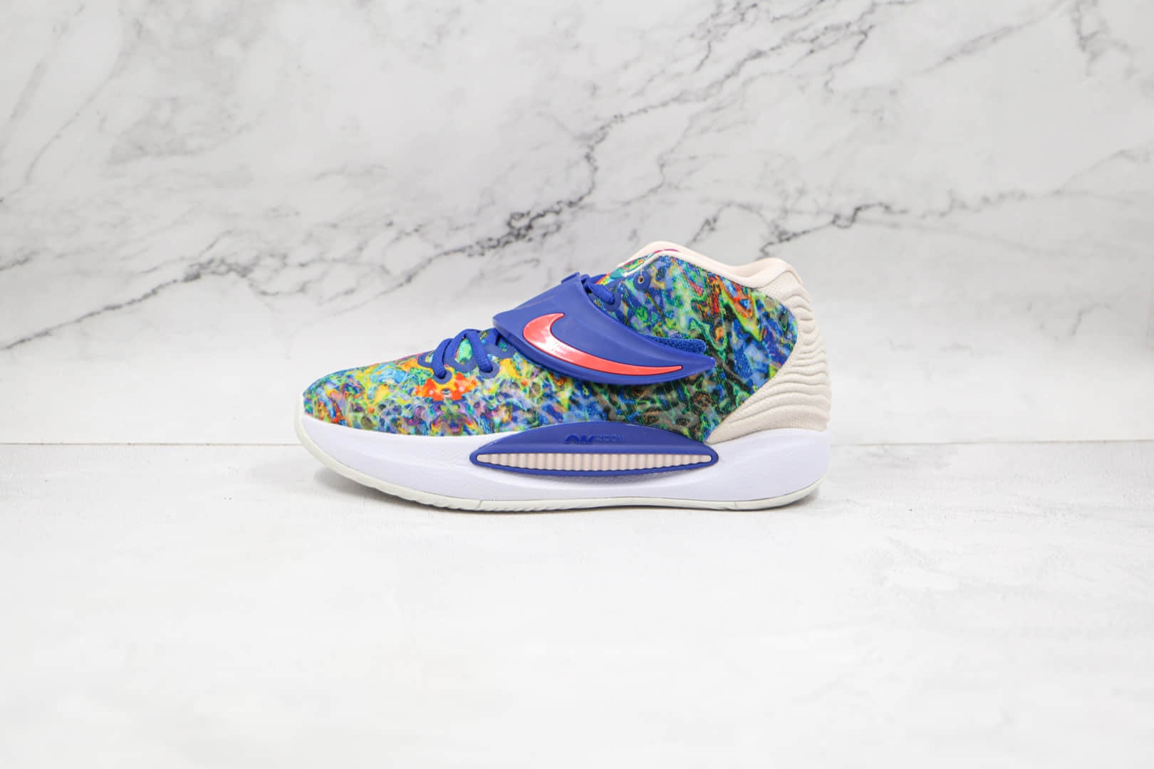 耐克Nike Zoom KD 14纯原版本杜兰特14代扎蓝色染配色实战篮球鞋内置气垫 (ID:67622) - 图片1