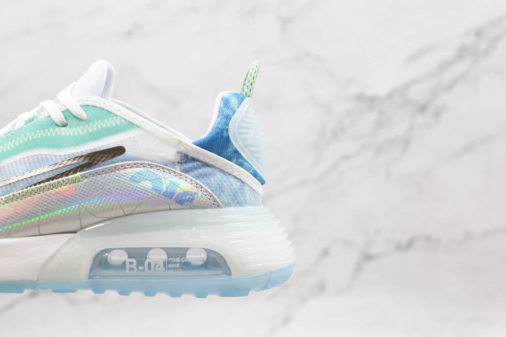 耐克Nike Air Max 2090纯原版本银蓝绿色皮面Max2090气垫鞋原档案数据开发 货号:CZ8694-101