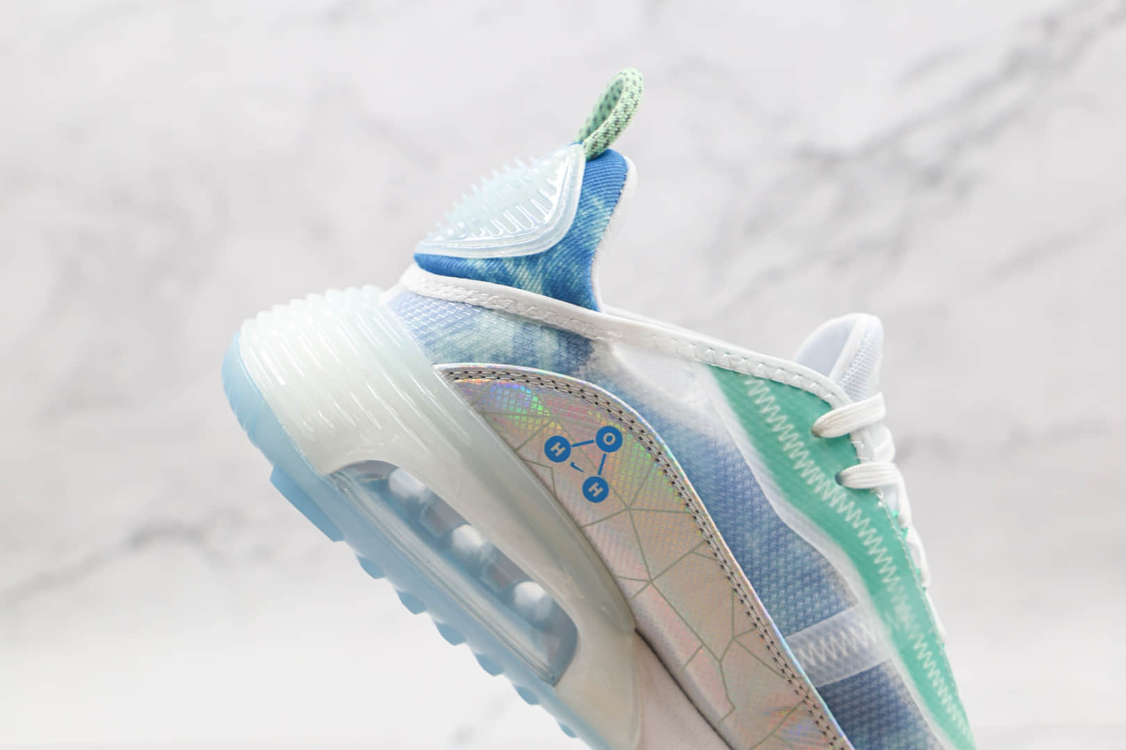耐克Nike Air Max 2090纯原版本银蓝绿色皮面Max2090气垫鞋原档案数据开发 货号:CZ8694-101