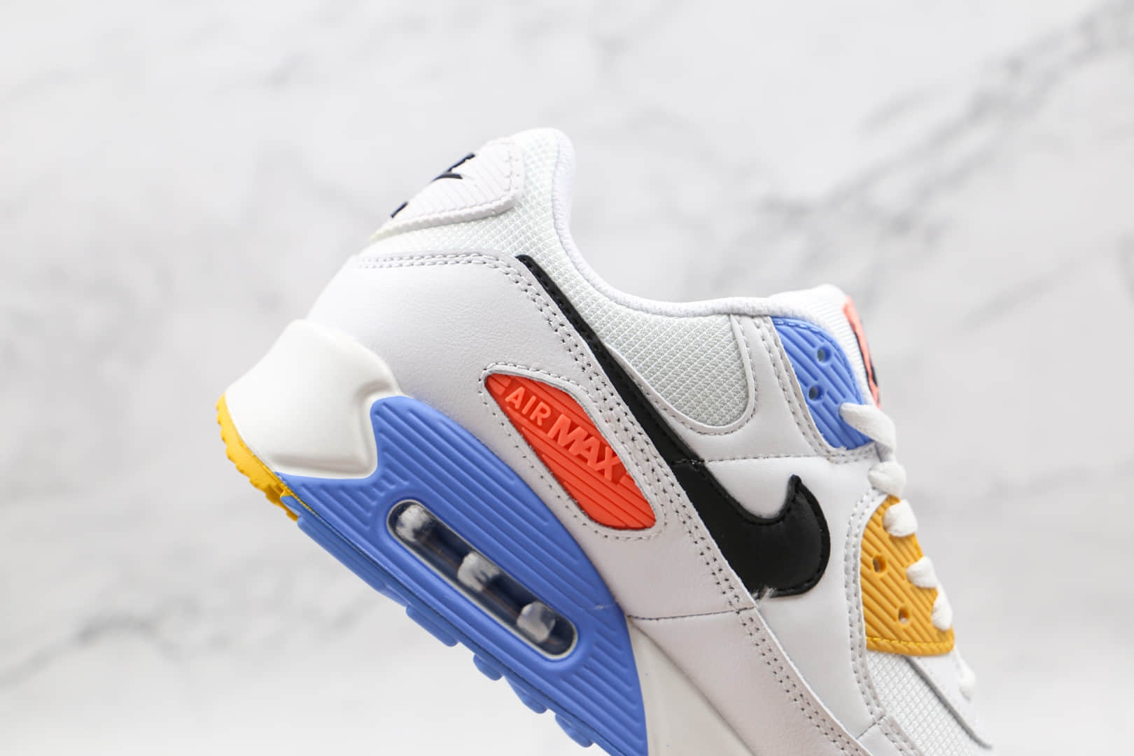 耐克Nike Air Max 90纯原版本白蓝粉黄色火星Max90气垫鞋原楦头纸板打造 货号:CZ3950-100