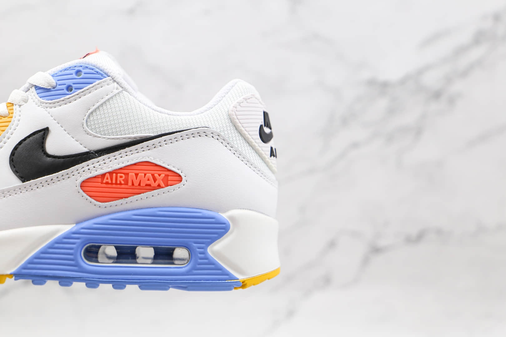 耐克Nike Air Max 90纯原版本白蓝粉黄色火星Max90气垫鞋原楦头纸板打造 货号:CZ3950-100