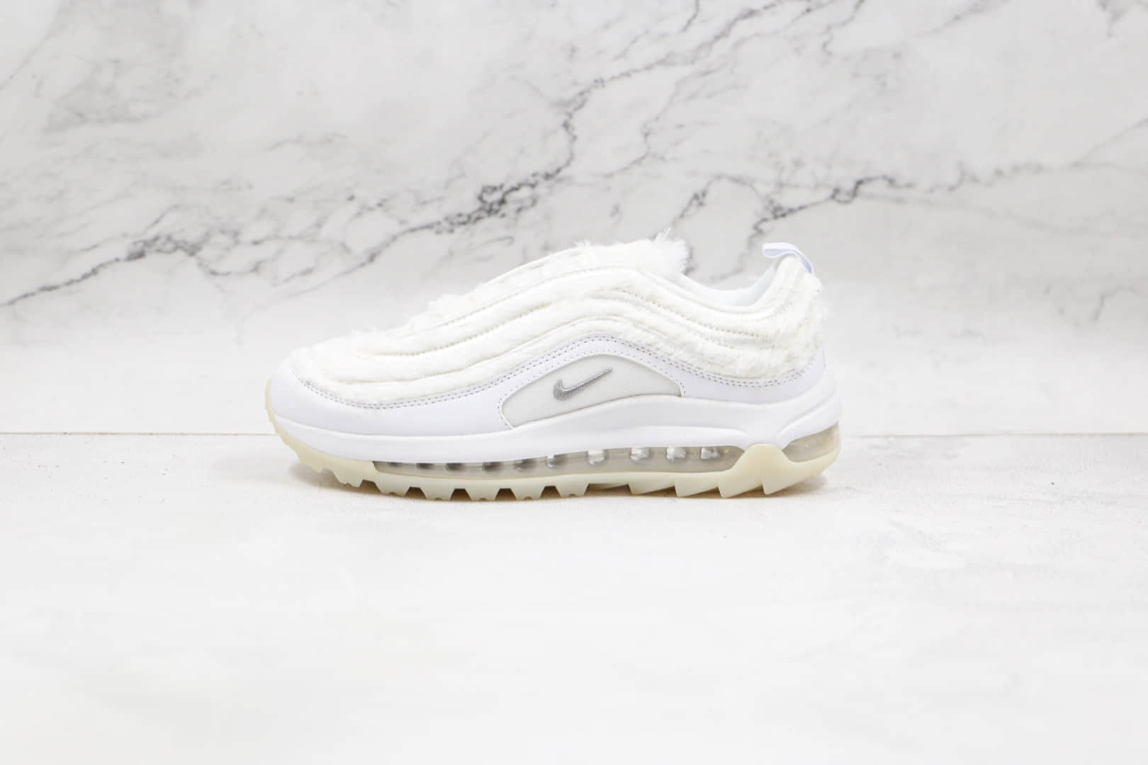 耐克Nike Air Max 97 Golf纯原版本高尔夫子弹Max97纯白毛绒气垫鞋原盒原标 (ID:67913) - 图片1