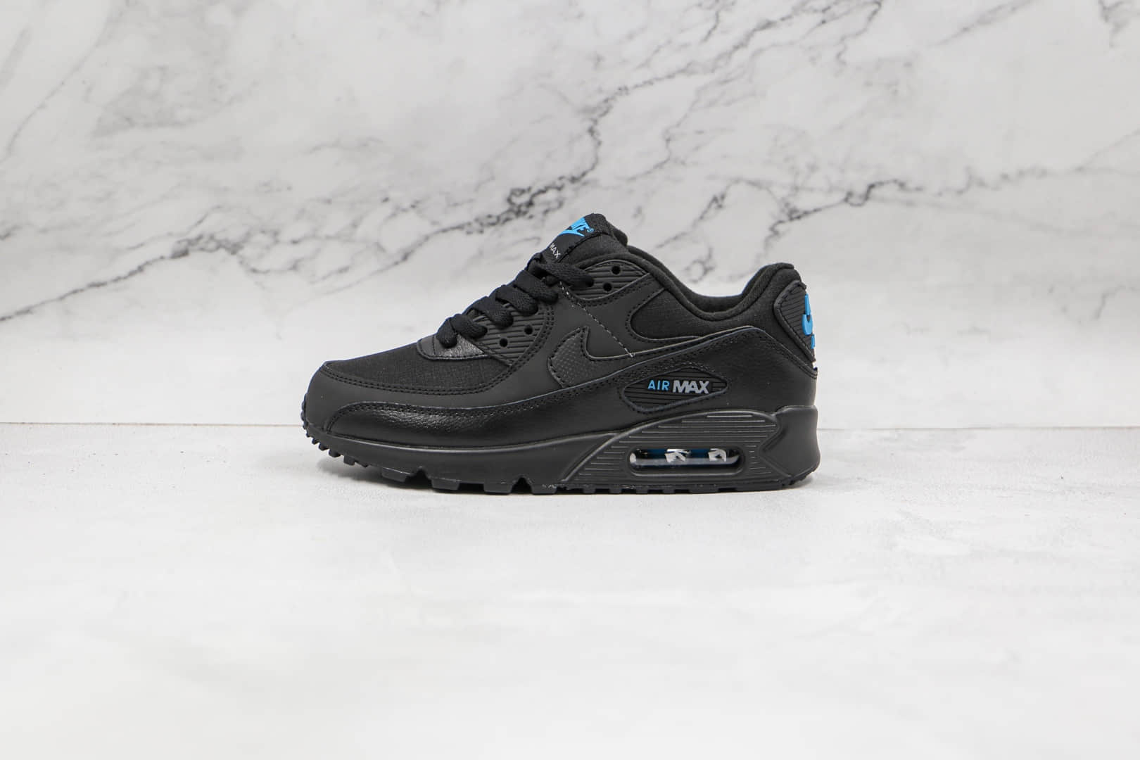 耐克Nike Air Max 90 Black纯原版本黑蓝色Max90三十周年纪念款气垫鞋原档案数据开发 (ID:67953) - 图片1