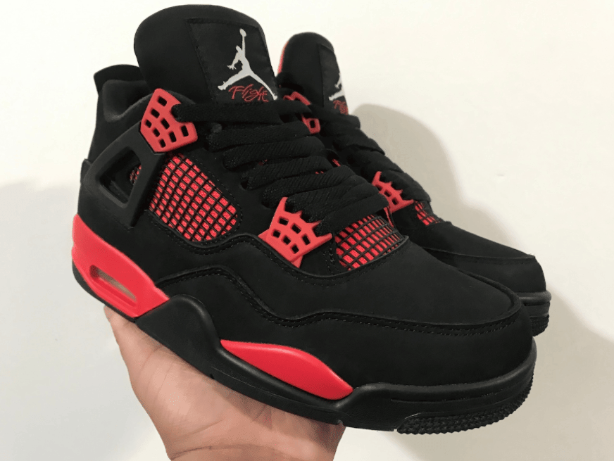 “红雷神”!全新黑红 AJ4 实物曝光! 货号:CT8527-016