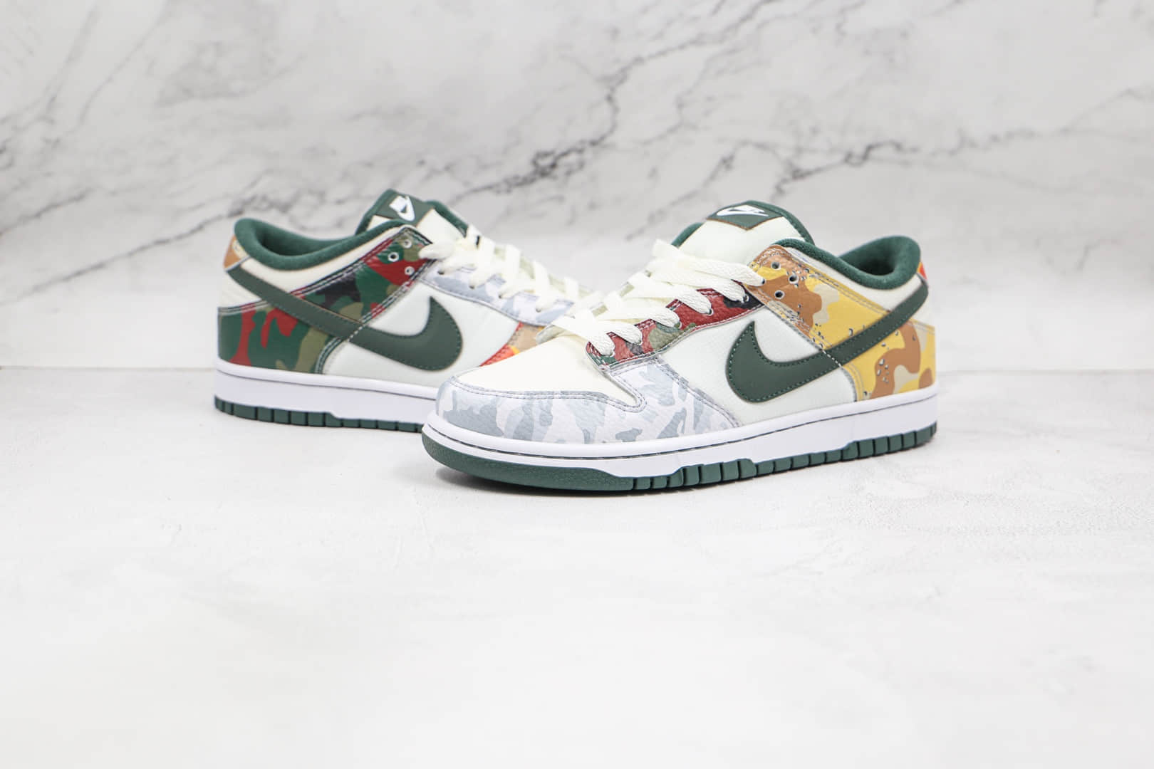 耐克Nike Dunk Low SE Mixed Camo纯原版本低帮DUNK鸳鸯迷彩拼接板鞋原档案数据开发 (ID:68191) - 图片1