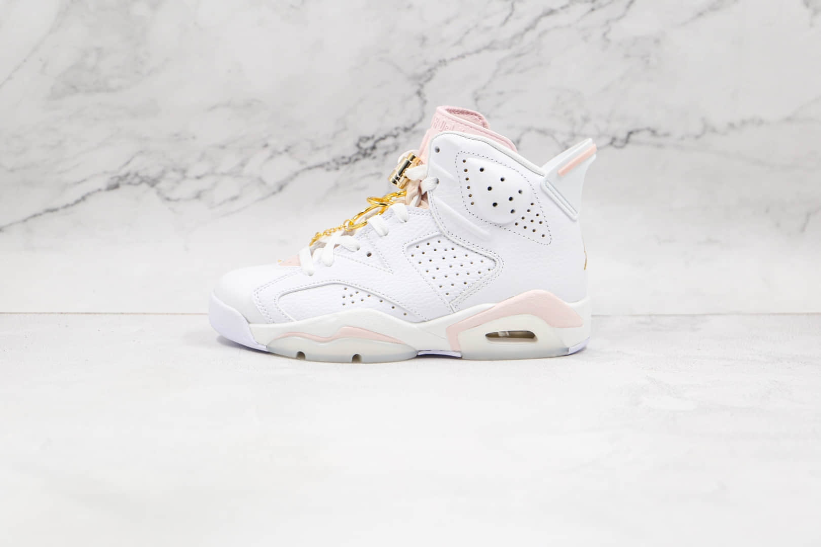乔丹Air Jordan 6 Retro Gold Hoops纯原版本白粉耳环AJ6篮球鞋原盒原标原档案数据开发 (ID:68518) - 图片1