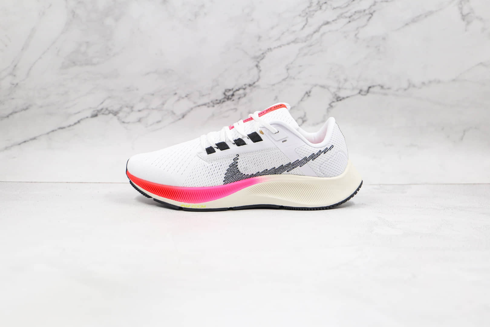 耐克Nike Air Zoom Pegasus 38纯原版本登月38代白粉色线条钩慢跑鞋原鞋开模 (ID:68542) - 图片1