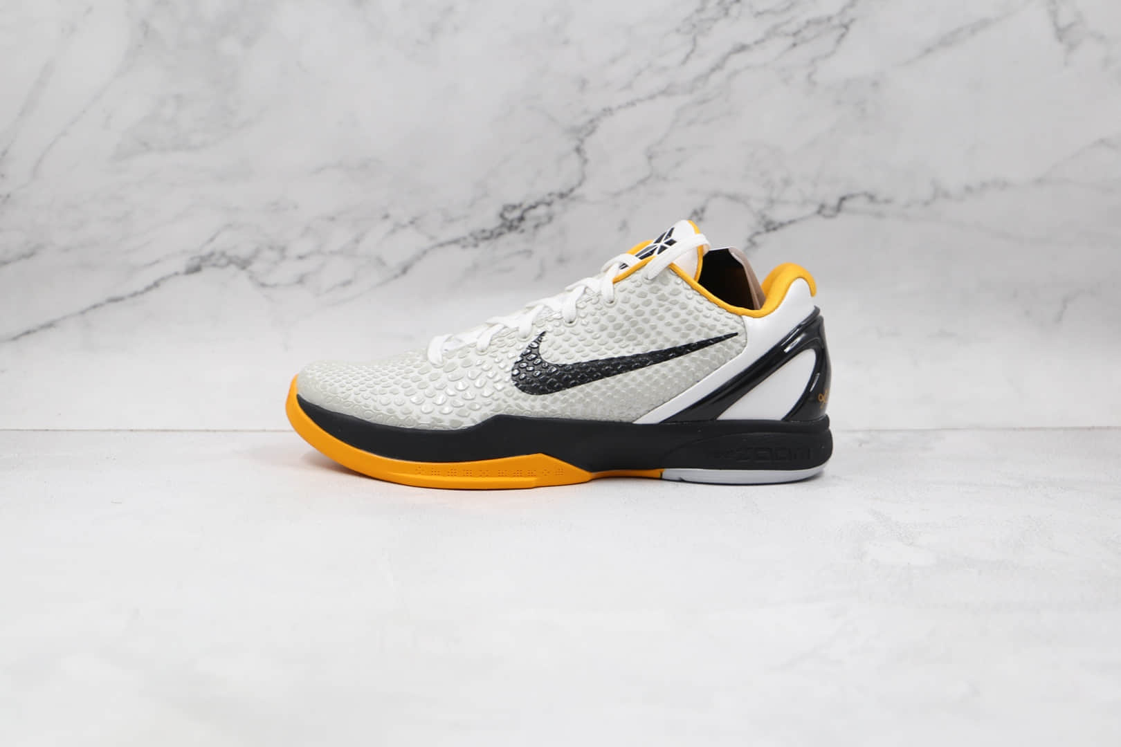 耐克Nike Kobe 6 Protro Del Sol纯原版本科比6代白黑黄色篮球鞋内置碳板气垫支持实战 (ID:68871) - 图片1