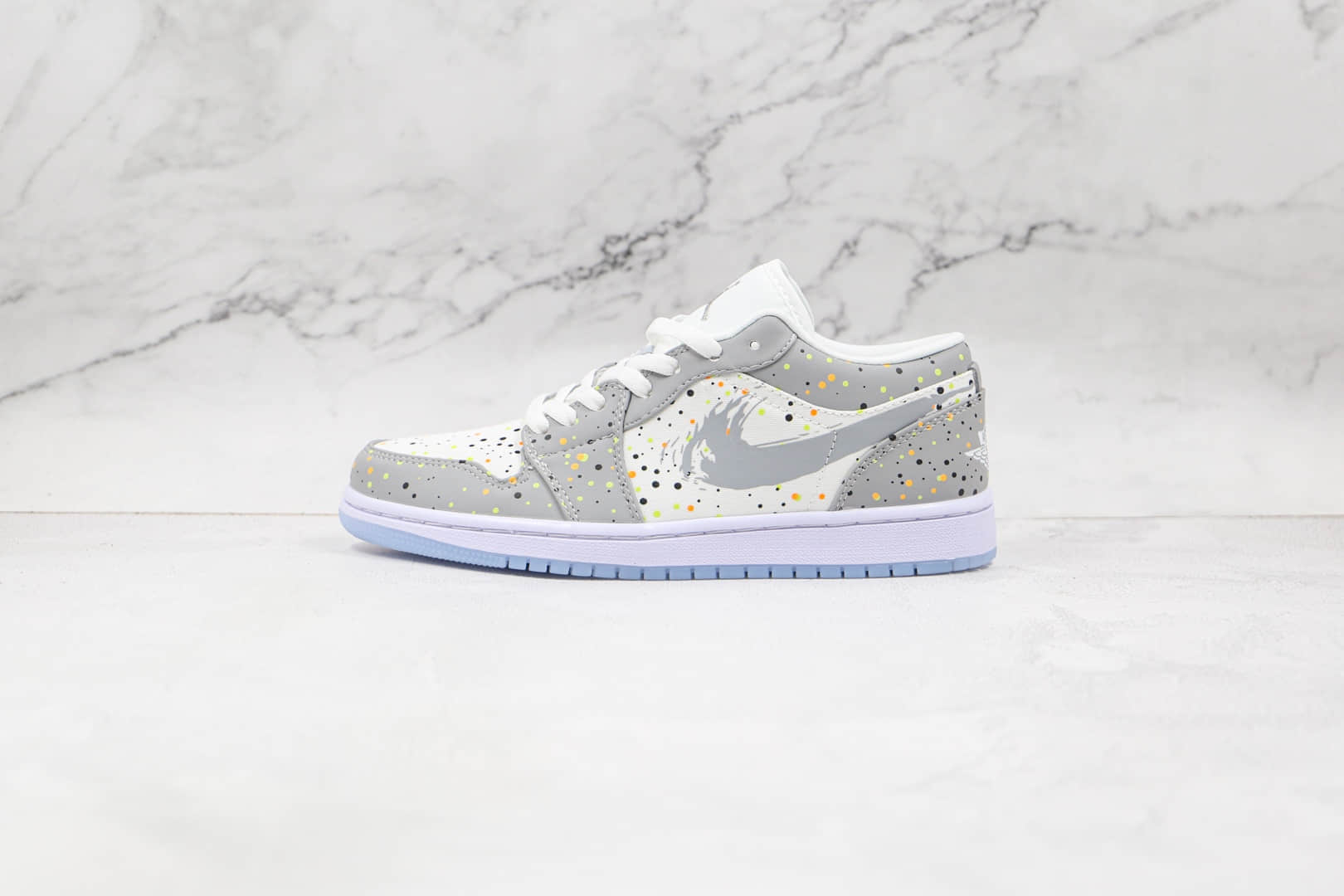 乔丹Air Jordan 1 Low纯原版本乔1篮球鞋低帮AJ1喷墨白灰原鞋开模 (ID:69042) - 图片1
