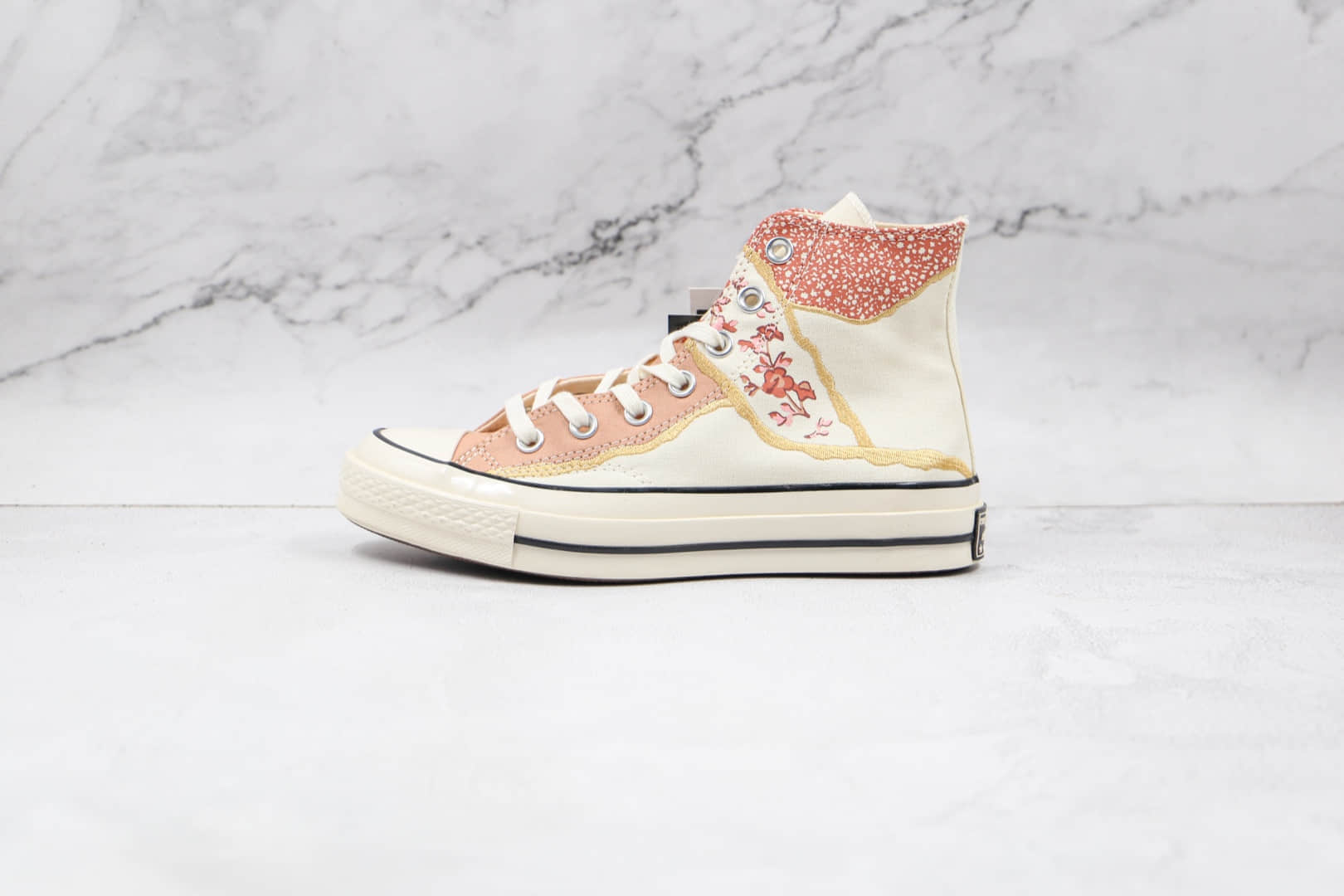 匡威Converse x WABI-SABI联名款公司级版本高帮侘寂风图案硫化帆布鞋原盒原标 货号:572423C