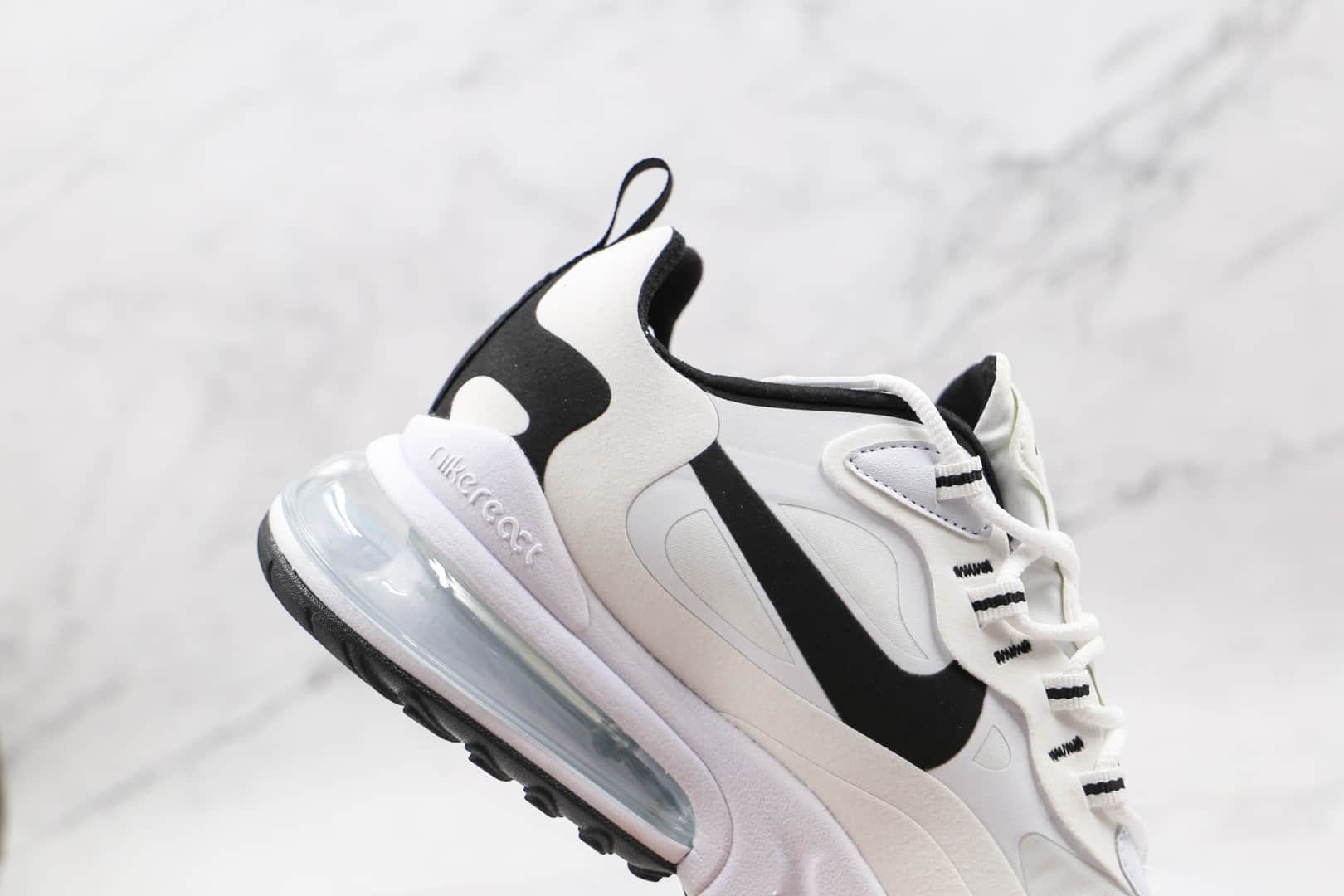 耐克Nike React Air Max 270V2纯原版本半掌气垫Max270二代白黑色慢跑鞋原档案数据开发 货号:CT1264-102