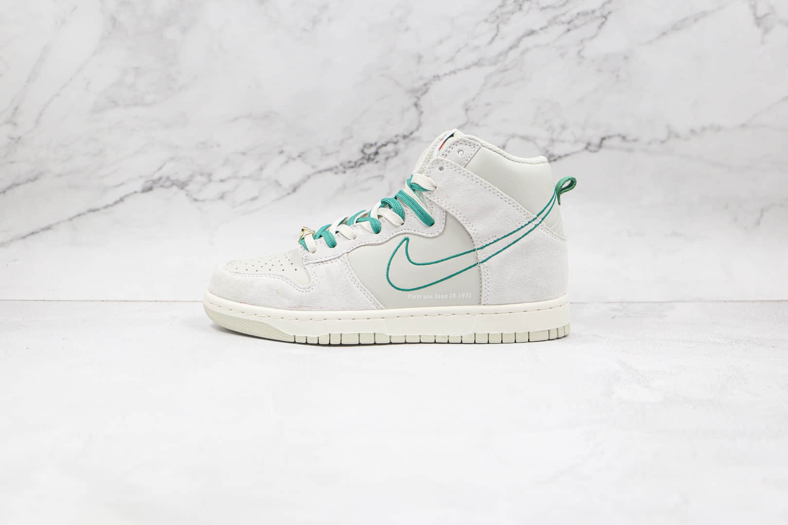 耐克Nike Dunk High SE纯原版本高帮DUNK白绿色板鞋内置气垫 (ID:69293) - 图片1