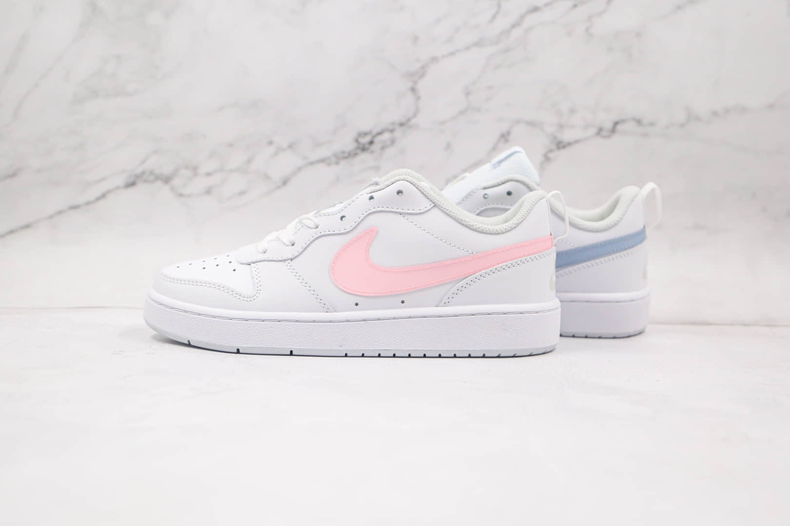 耐克Nike Court Borough Low 2低帮白蓝色白粉色鸳鸯板鞋原档案数据开发 (ID:69351) - 图片1
