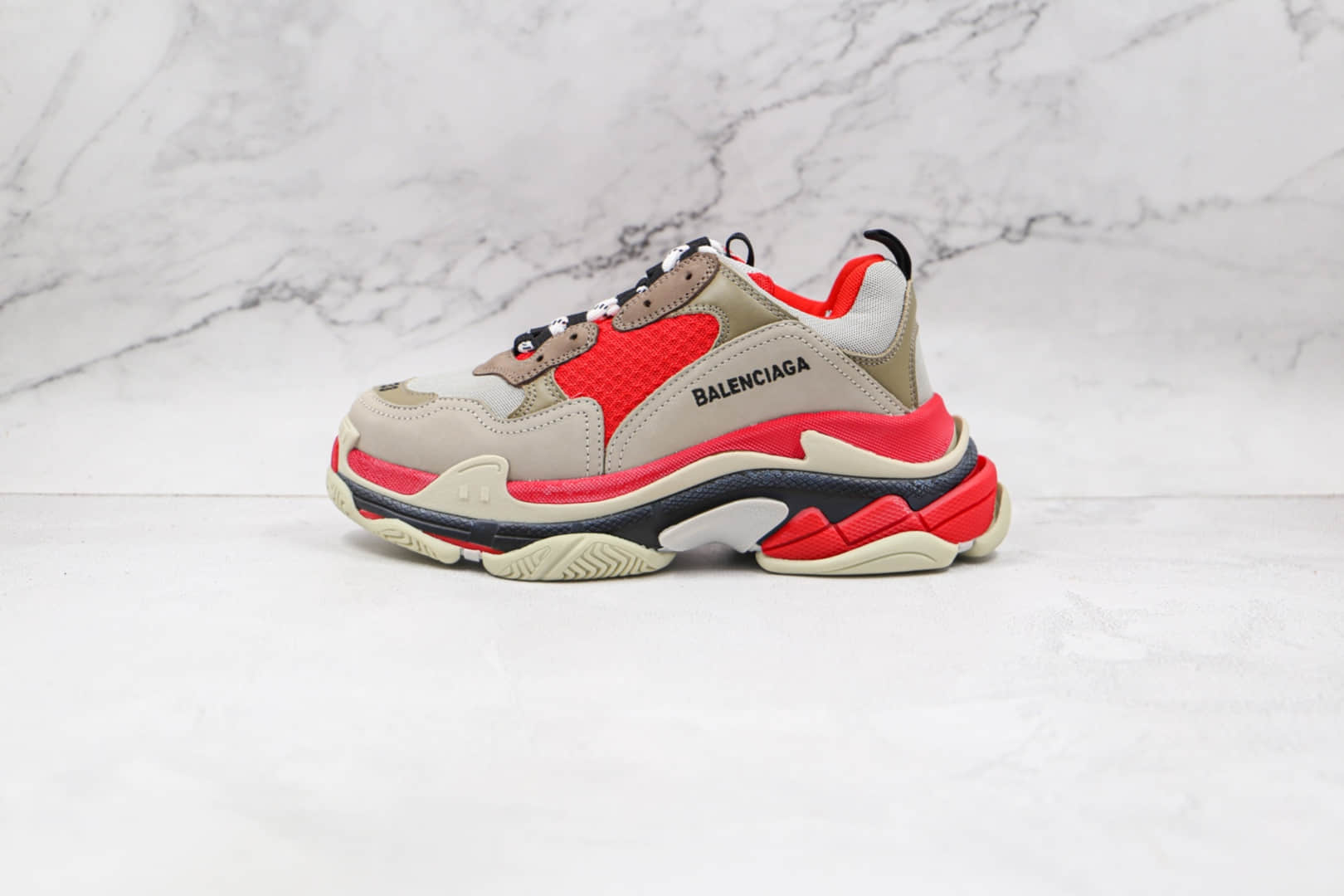 巴黎世家Balenciaga Triple S纯原版本初代灰红色老爹鞋原档案数据开发 (ID:69399) - 图片1