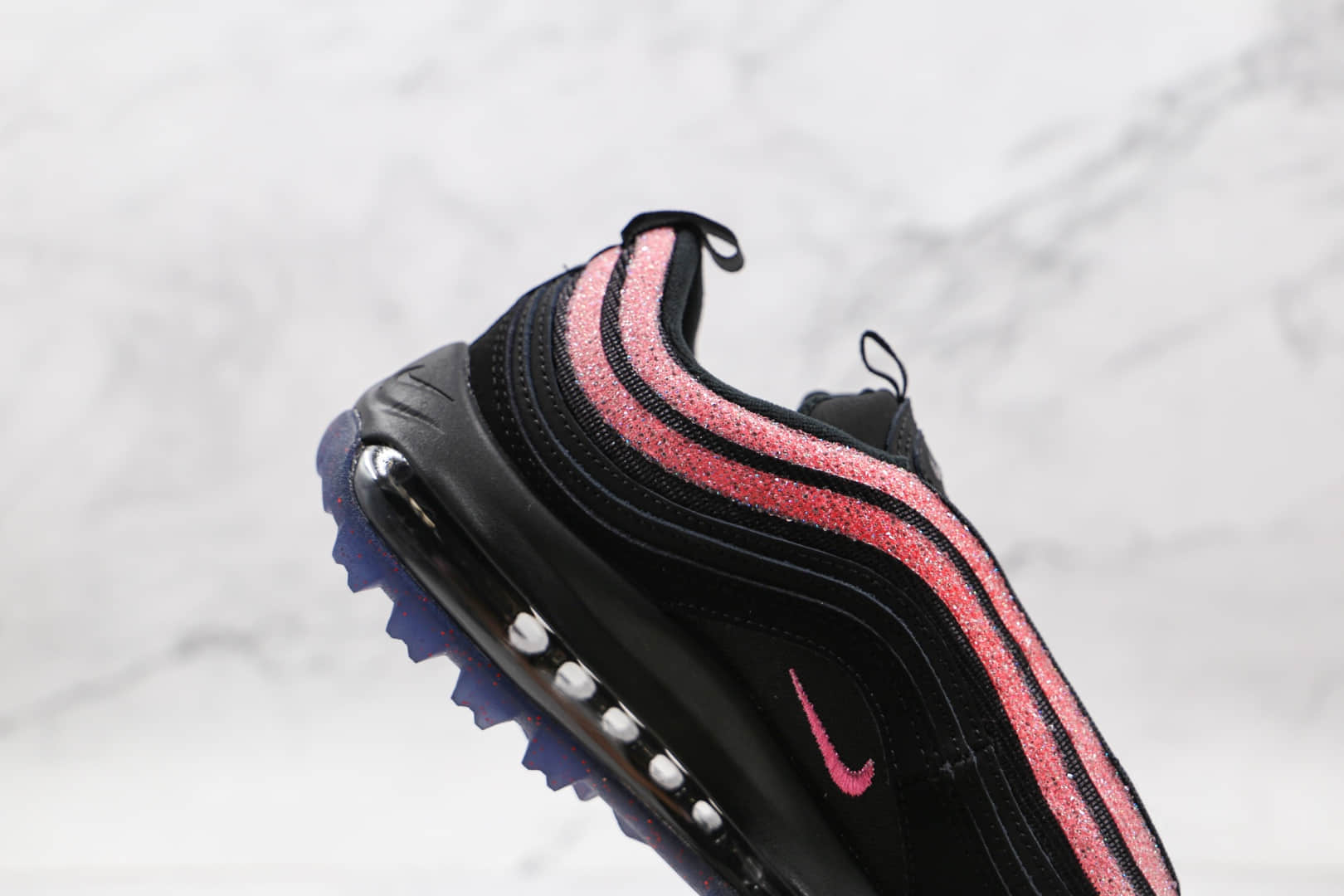 耐克Nike Golf Air Max 97纯原版本高尔夫子弹头Max97黑粉色气垫鞋原楦头纸板打造 货号:DB4698-001