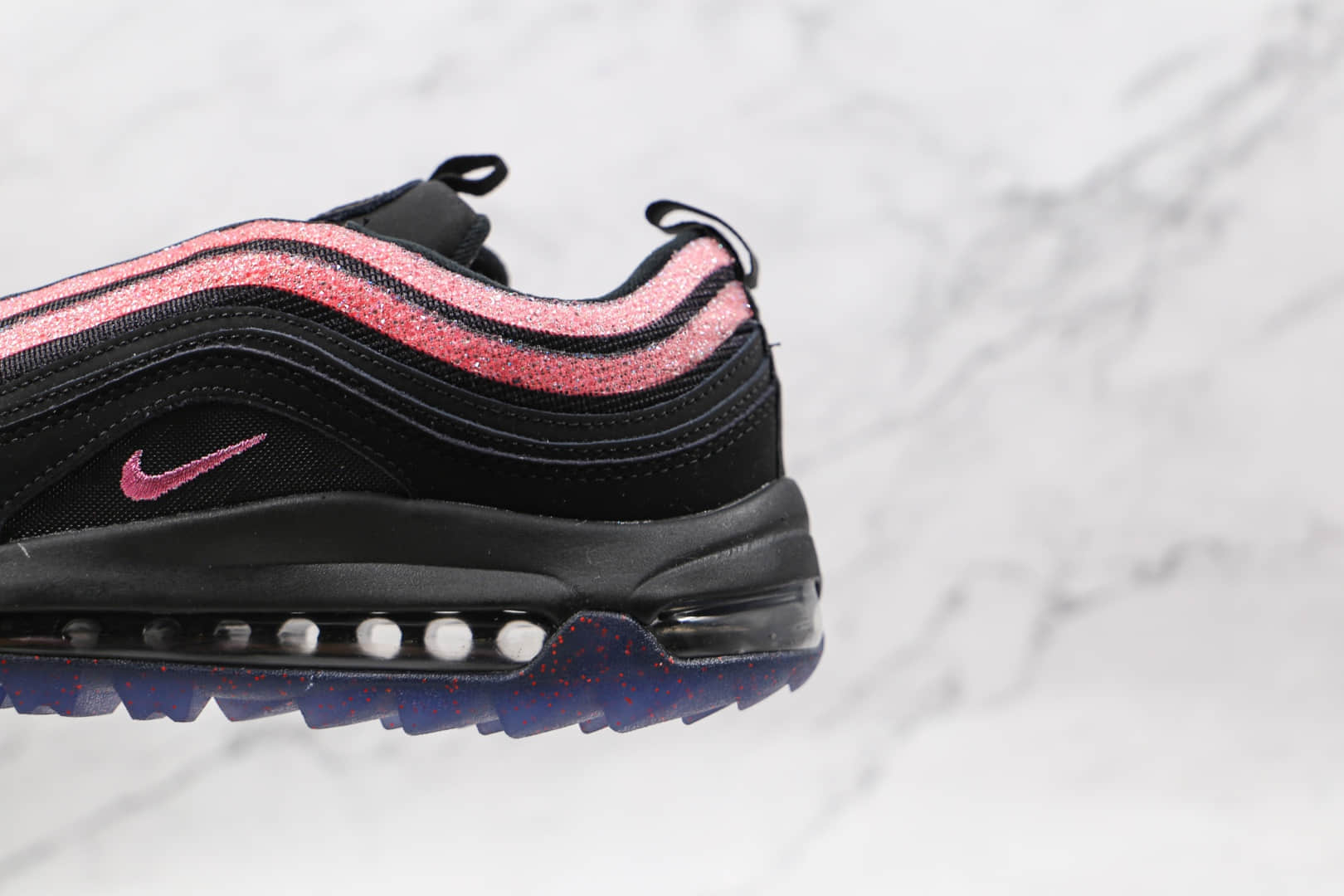耐克Nike Golf Air Max 97纯原版本高尔夫子弹头Max97黑粉色气垫鞋原楦头纸板打造 货号:DB4698-001
