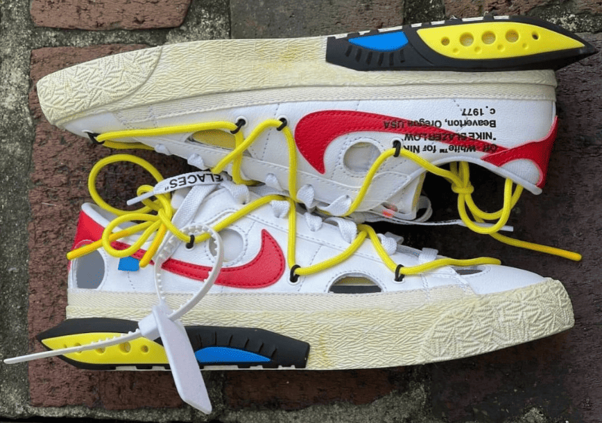 白色OW x Nike Blazer实物曝光！情侣鞋安排起来！ (ID:69912) - 图片1