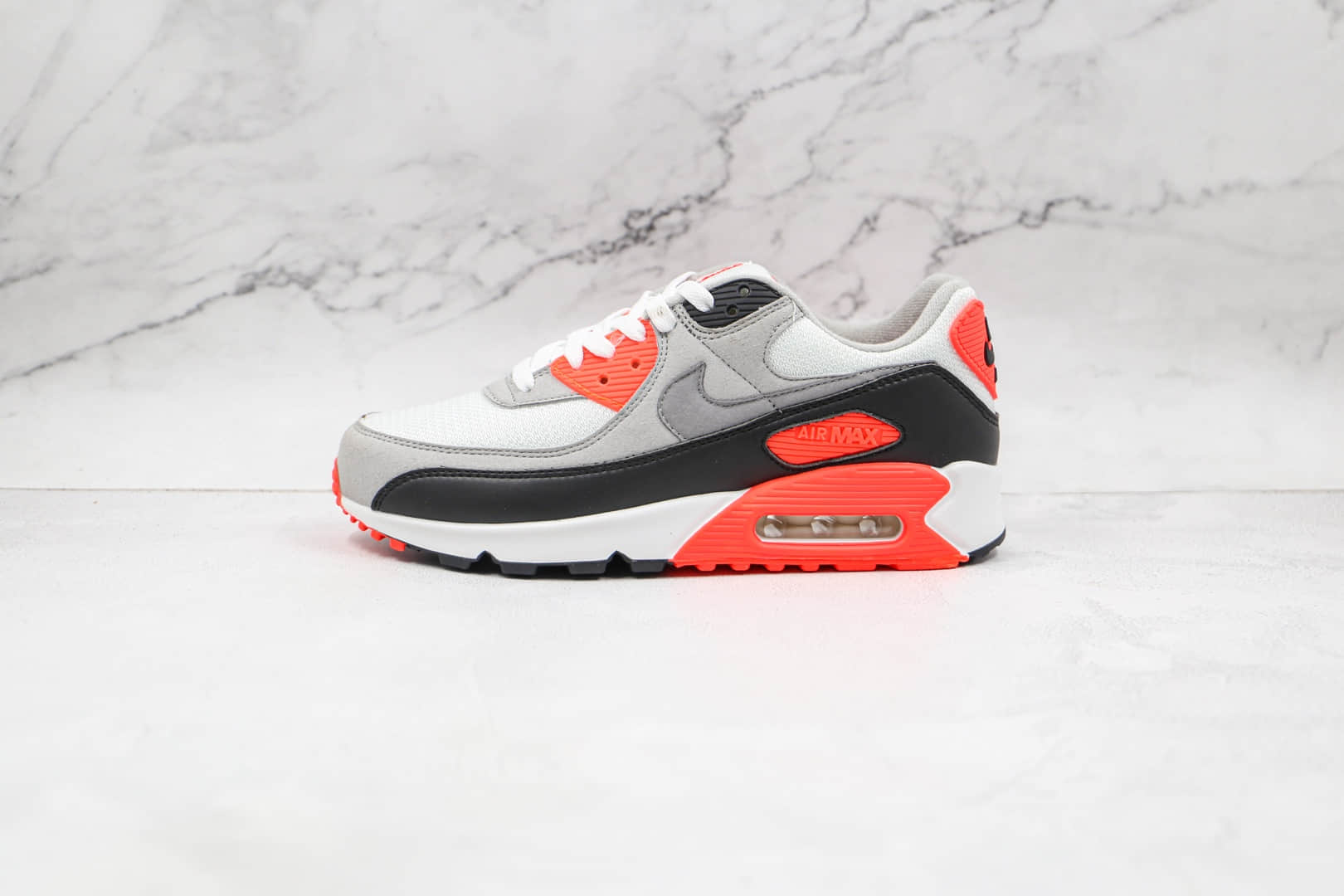 耐克Nike Air Max 90 Infrared纯原版本元年红外线Max90灰黑红色气垫鞋原鞋开模一比一打造 (ID:70013) - 图片1