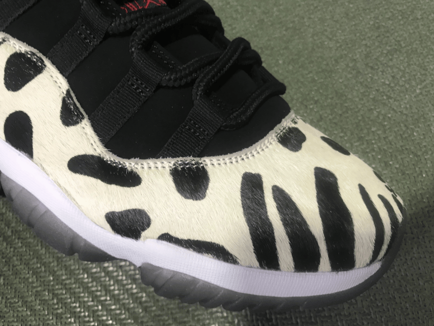 马毛鞋面+斑马纹设计!这双AJ11够狂野! 货号:AR0715-010