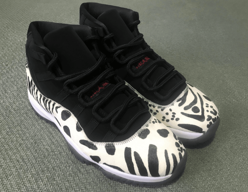 马毛鞋面+斑马纹设计!这双AJ11够狂野! 货号:AR0715-010