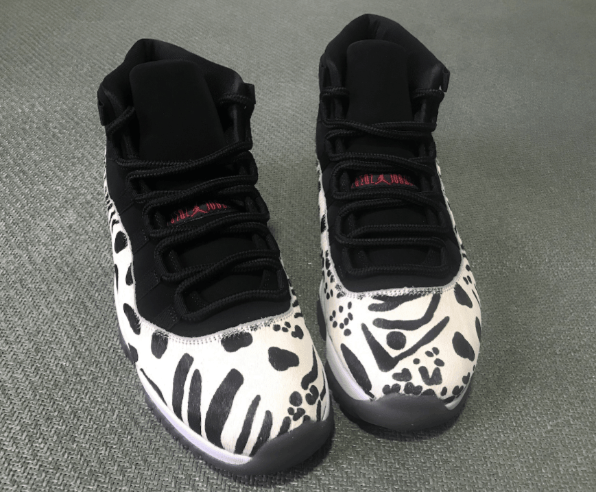 马毛鞋面+斑马纹设计!这双AJ11够狂野! 货号:AR0715-010