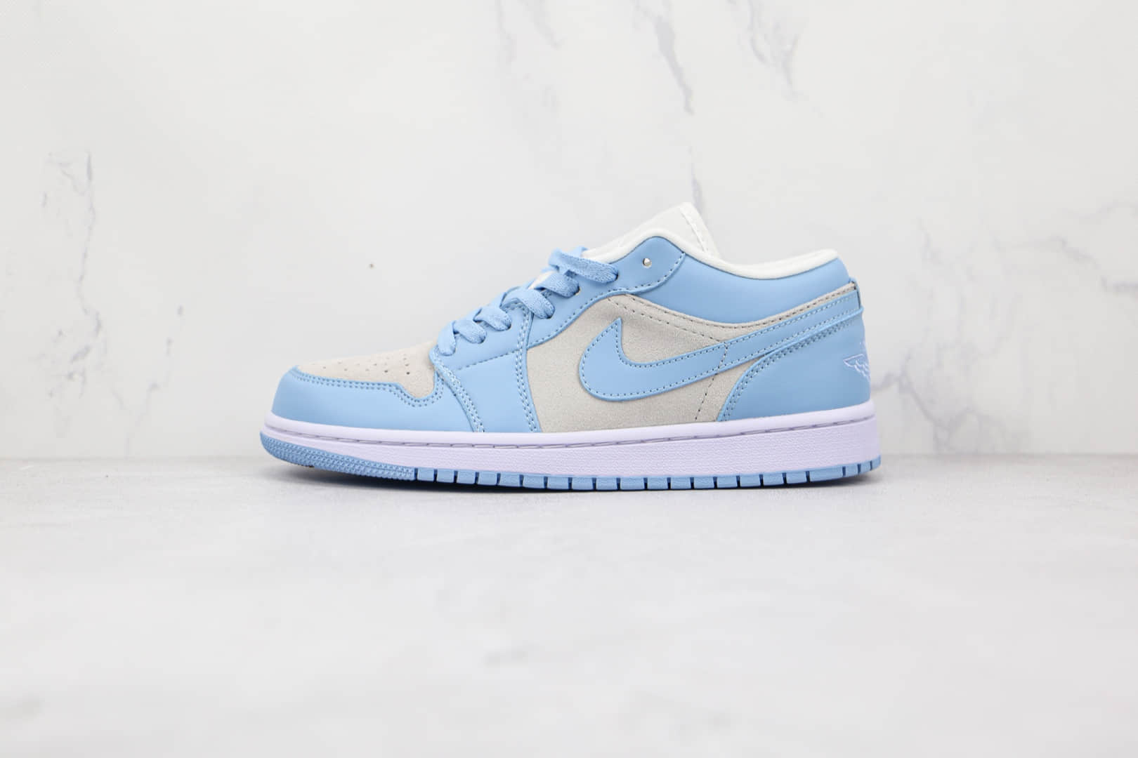 乔丹Air Jordan 1 Low纯原版本低帮AJ1灰蓝色大学蓝板鞋原楦头纸板打造 (ID:70585) - 图片1