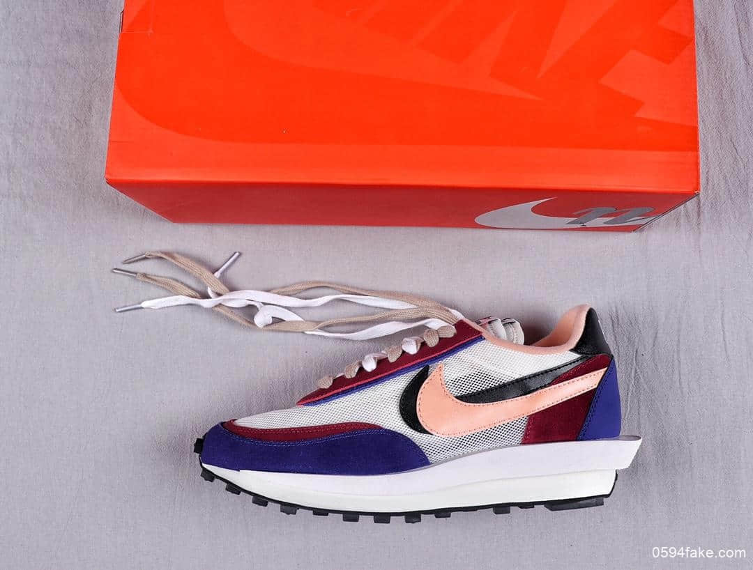 耐克SACAI x NIKE LDV Waffle日式解构美学联名重叠设计前卫纯原版本华夫变形休闲慢跑鞋 货号:BV0073-700