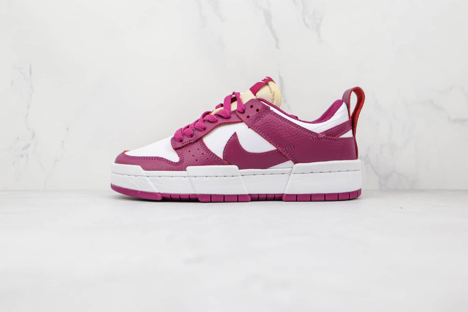 耐克Nike Dunk Low Disrupt纯原版本低帮DUNK解构酒红白红色板鞋原楦头纸板打造 (ID:70908) - 图片1