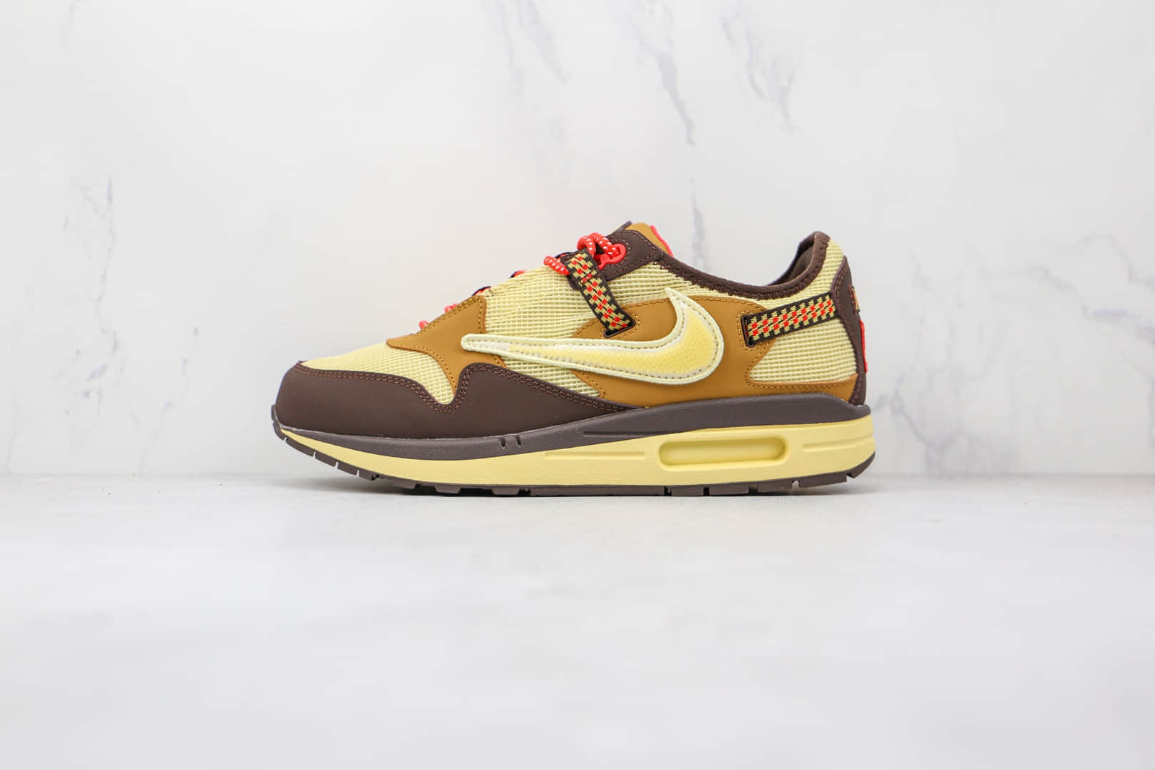 耐克Nike Air Max 1 Cactus Jack x Travis Scott联名款纯原版本倒勾米褐色气垫鞋原档案数据开发 (ID:71097) - 图片1