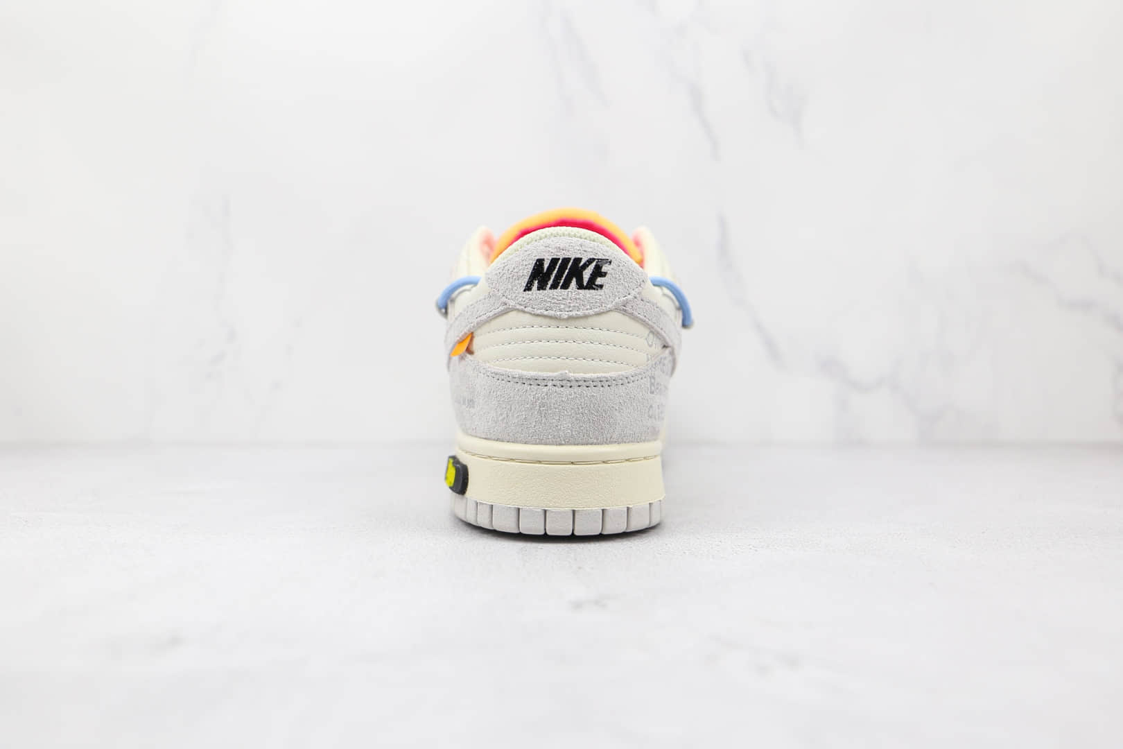 耐克Off-White x Nike Dunk Low 50公司级版本OW联名款低帮Dunk麂皮板鞋灰白蓝色原盒原标 货号:DJ0950-113