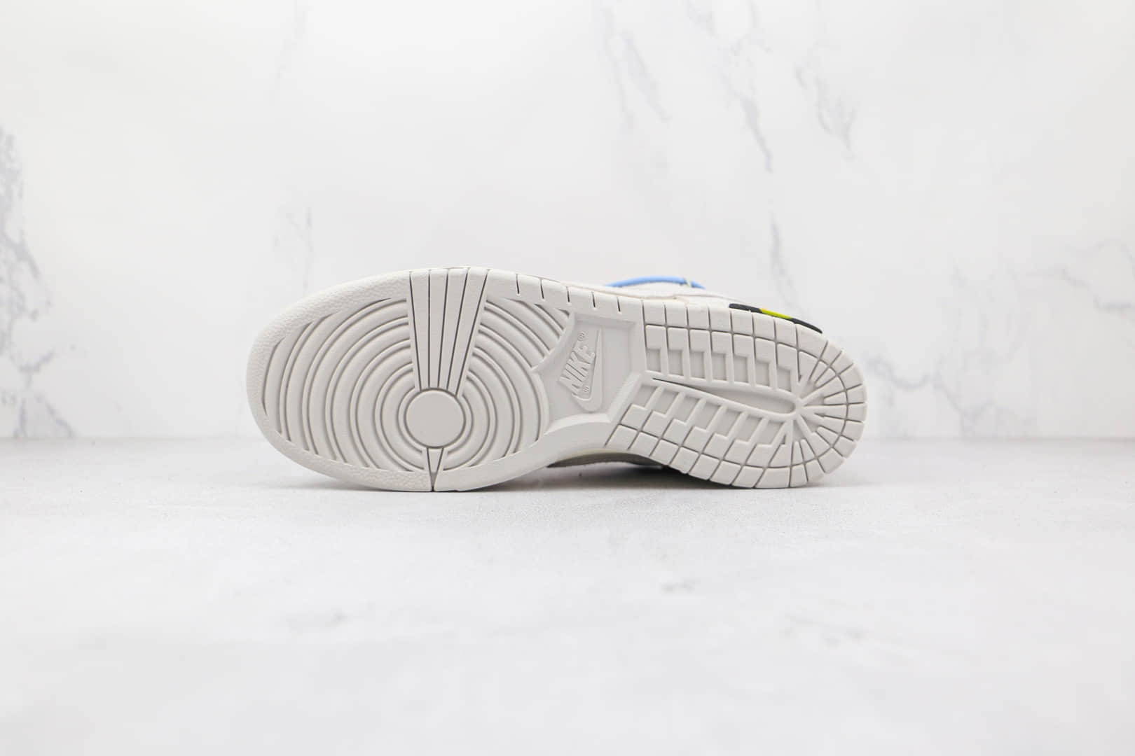 耐克Off-White x Nike Dunk Low 50公司级版本OW联名款低帮Dunk麂皮板鞋灰白蓝色原盒原标 货号:DJ0950-113