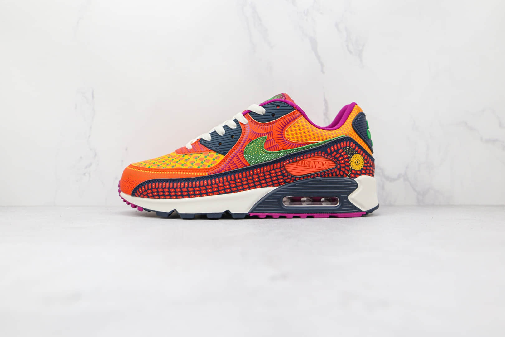 耐克Nike Air Max 90 SE “Day Of The Dead”纯原版本半掌气垫跑鞋Max90亡灵节彩色拼接原盒钢印 (ID:71586) - 图片1
